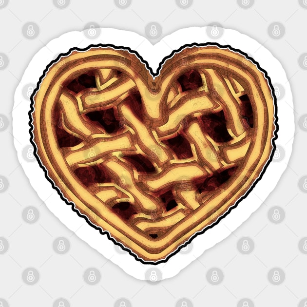 Heart Shaped Cherry Pie Sticker by JadeGair